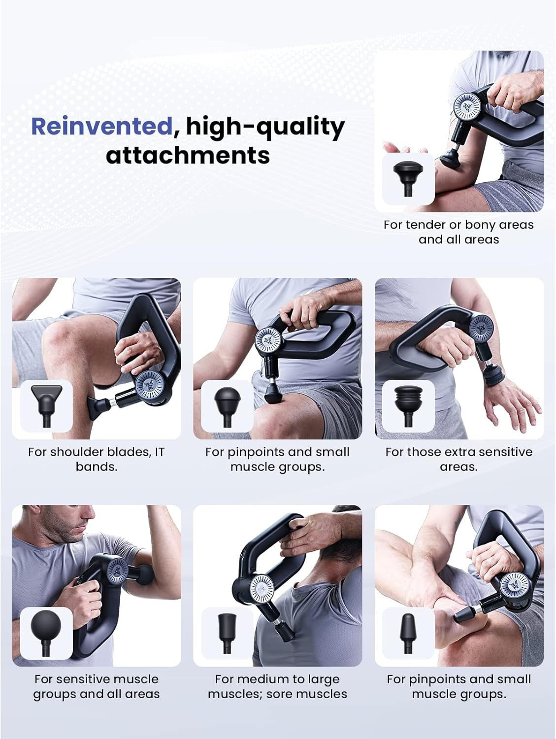 Professional Deep Tissue Massage Gun 16mm Amplitude OLED Screen 7 Heads