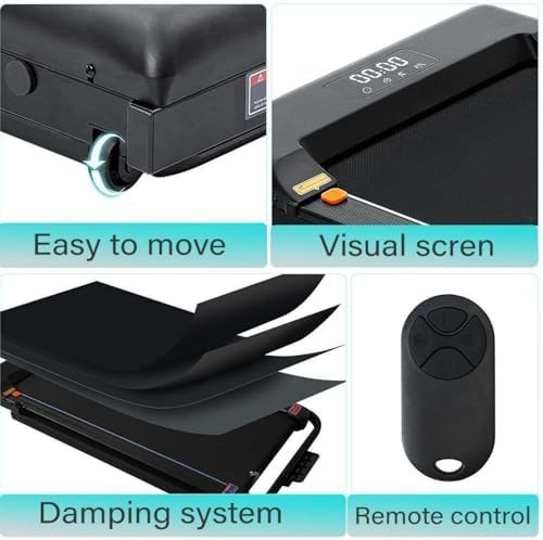 Foldable Under Desk Walking Treadmill 2HP 1–10km/h With Handrail Remote Home Gym