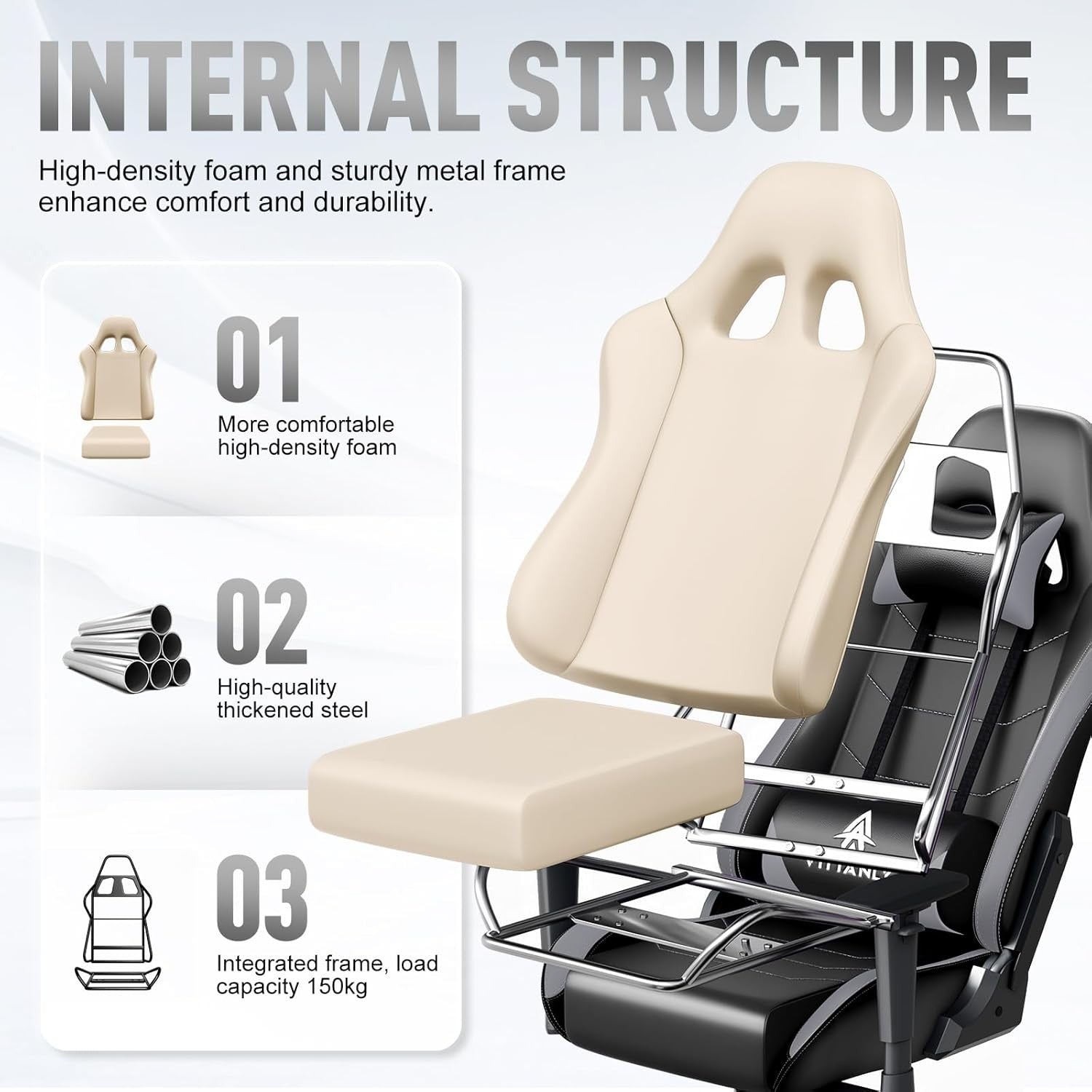 Ergonomic Gaming Chair Reclining Swivel Lumbar Support Grey