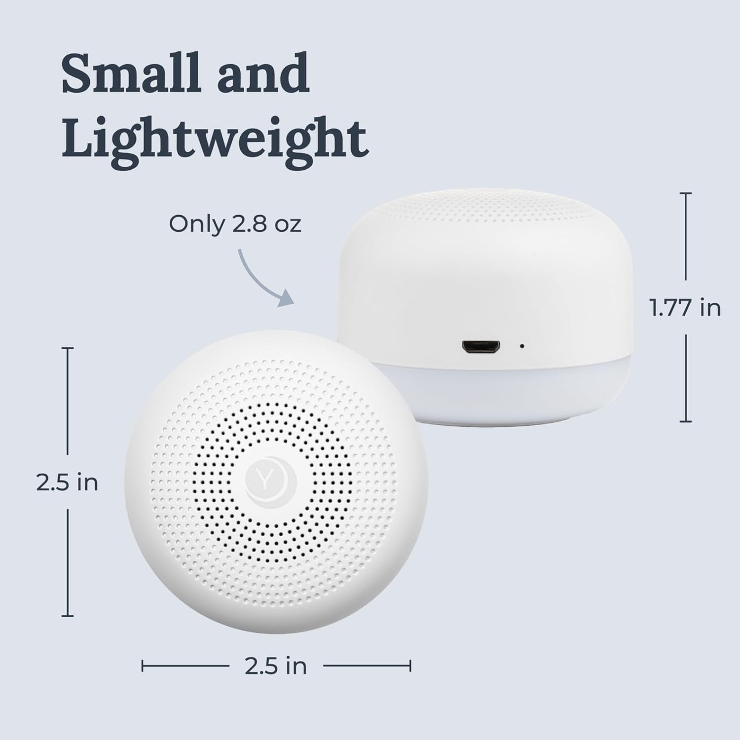 Portable White Noise Machine with 6 Soothing Sounds & Night Light for Travel