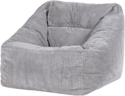 Grey Cord Bean Bag Chair Adult Lounge Sofa Seat for Gaming & Living Room