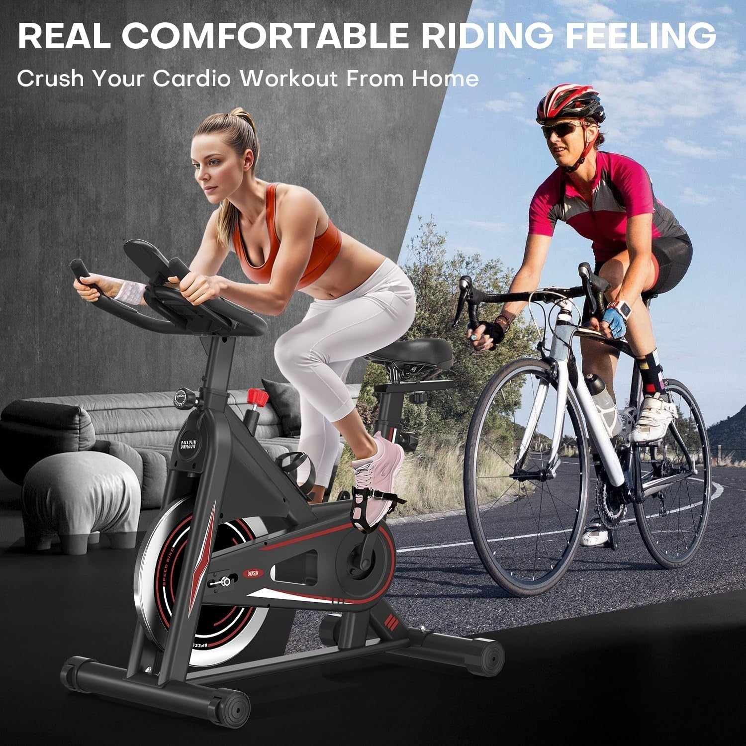 Magnetic Indoor Exercise Bike w/ LCD Monitor, Heavy-Duty Frame & 160kg Capacity