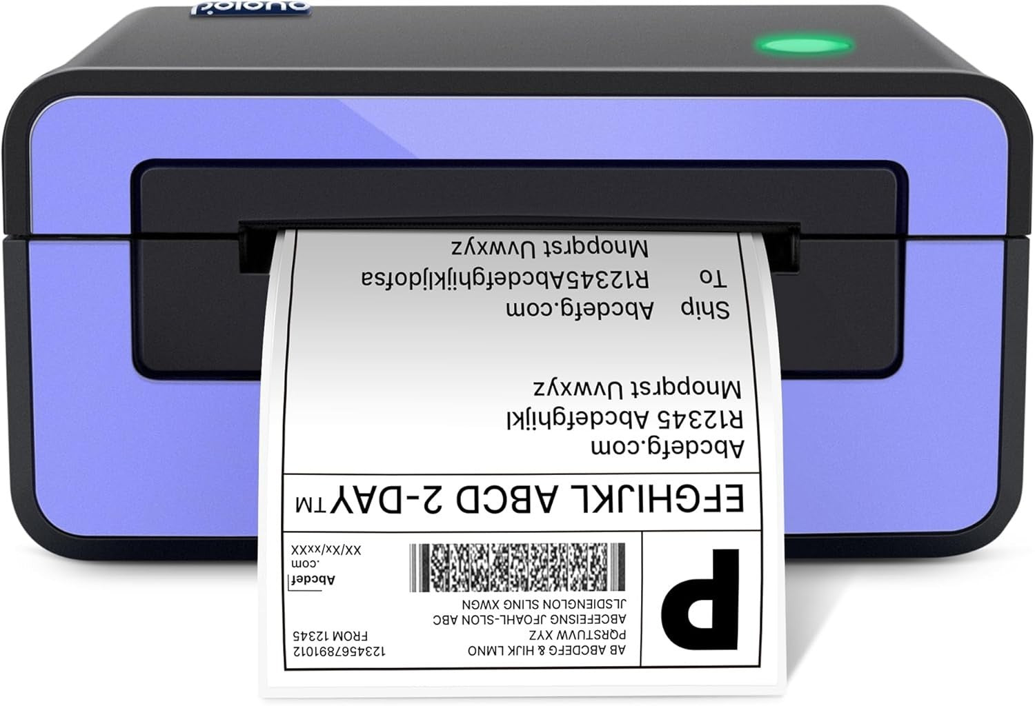 Purple 4x6 Thermal Shipping Label Printer USB High Speed 150mm/s Desktop
