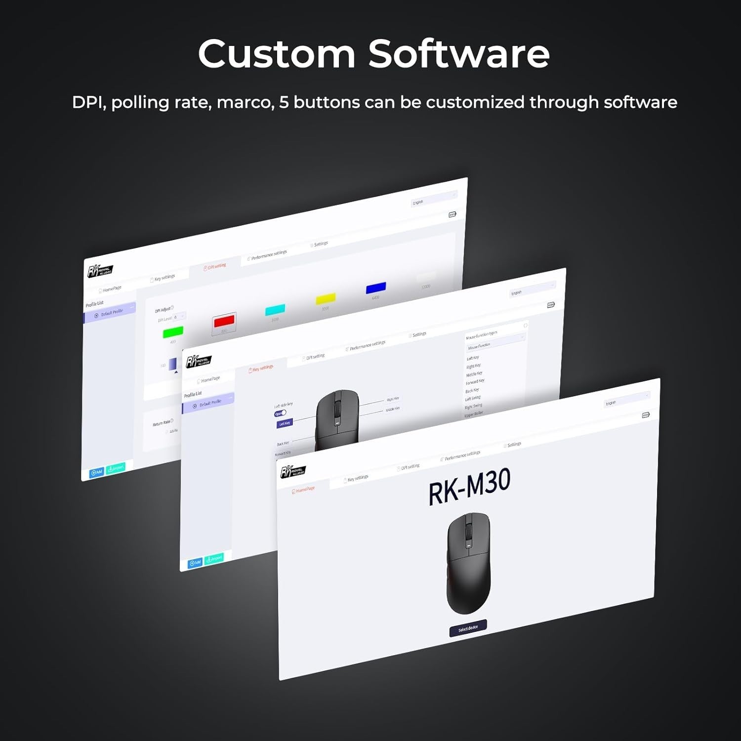43g Ultra-Light Wireless Gaming Mouse 24000 DPI Tri-Mode 1000Hz