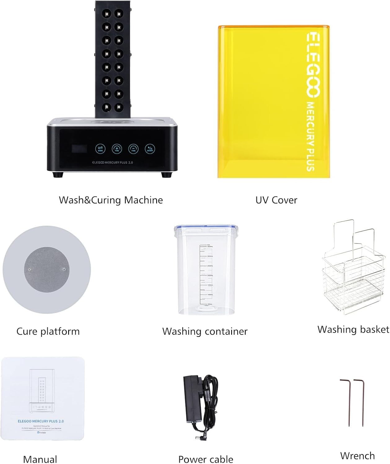 Resin Wash & Cure Machine 2-in-1 Quiet UV 360° Turntable