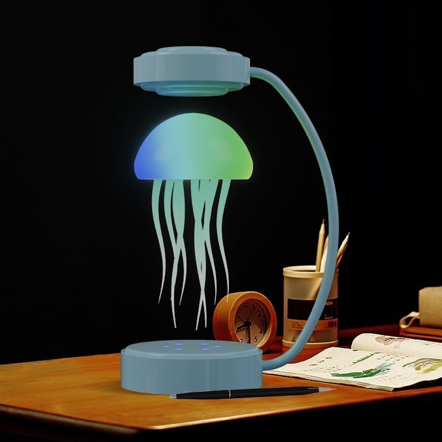 Floating Jellyfish Lamp Magnetic Levitating 360° Spinning LED Night Light