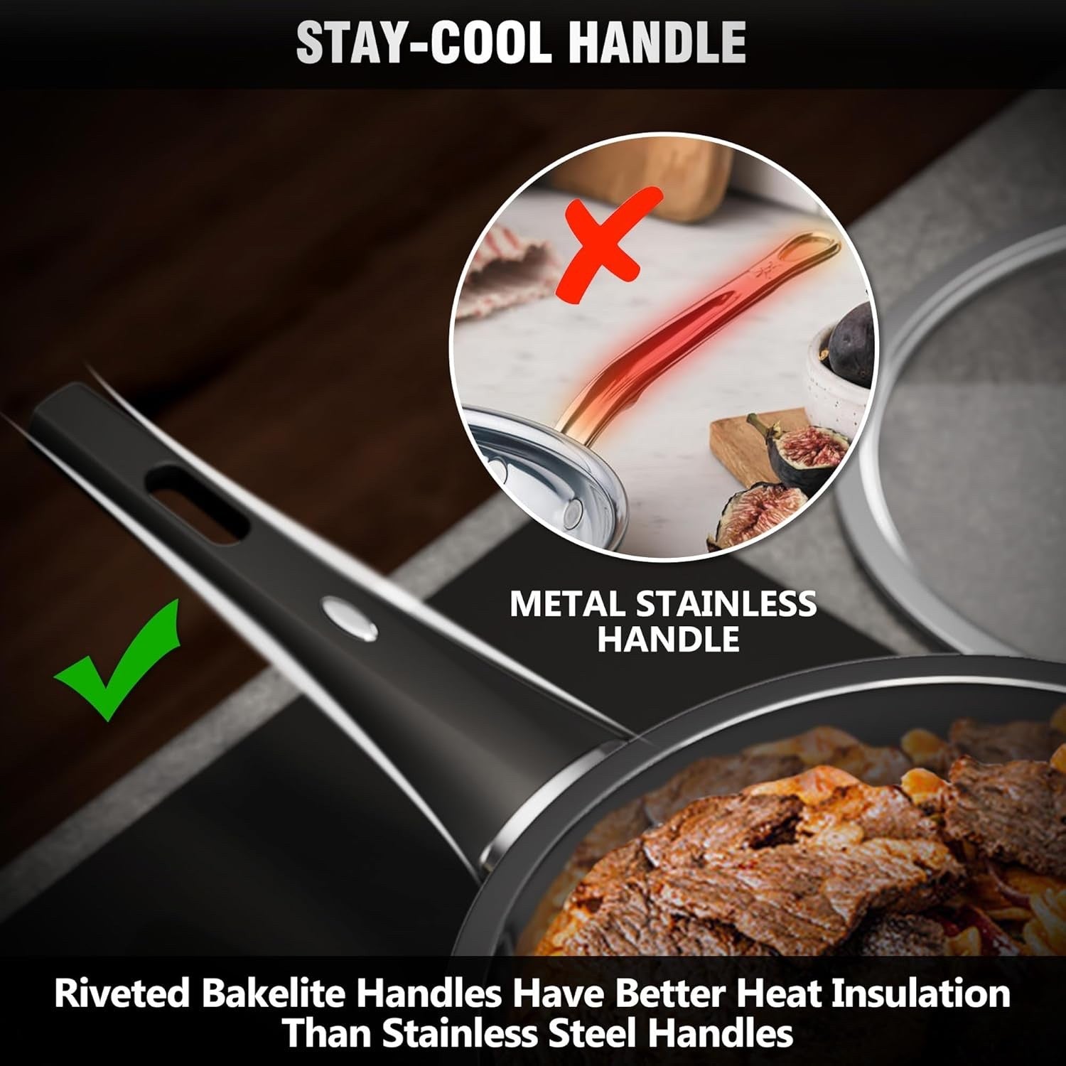 14Pcs Stainless Steel Cookware Set with Steamer &Stay Cool Handle Induction Safe