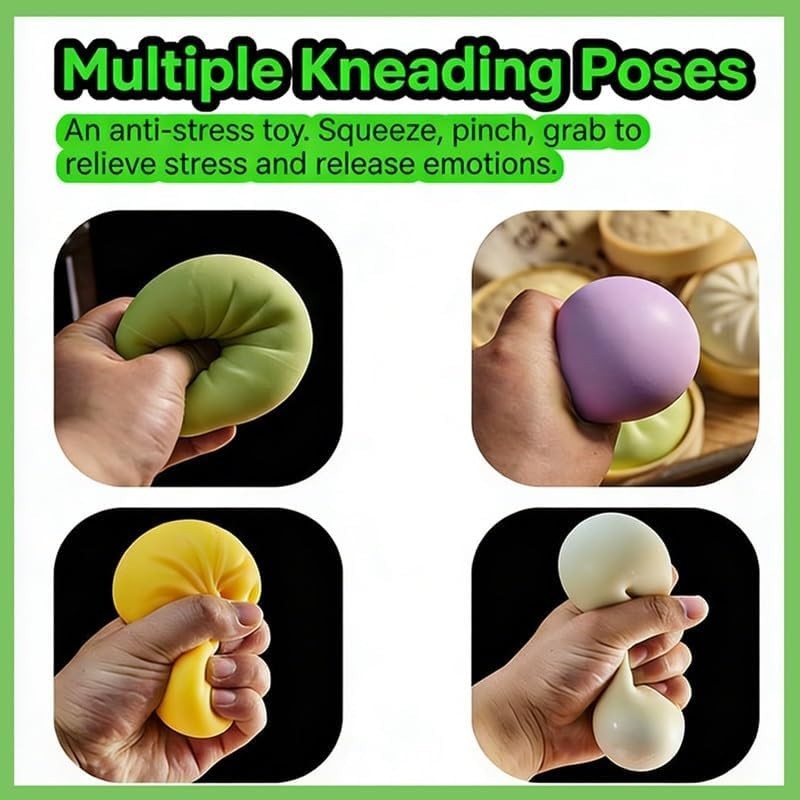 Giant Dumpling Squishy Stress Ball Slow Rising Rainbow Fidget Toy
