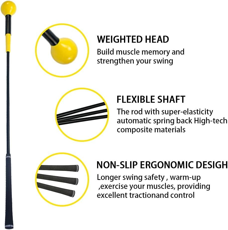 Golf Swing Trainer 48" Weighted Warm Up Stick Tempo Flex Aid