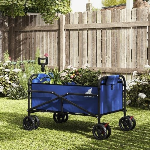 Heavy Duty Folding Utility Wagon 80kg All Terrain Cart Camping Beach