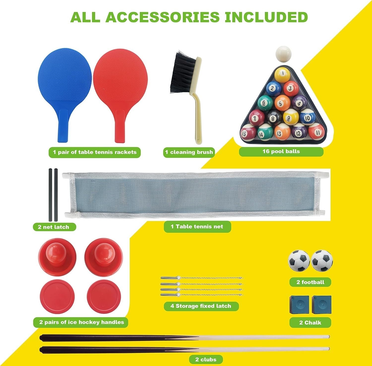 4ft Multi Sport Game Table Pool Foosball Ping Pong Hockey Set