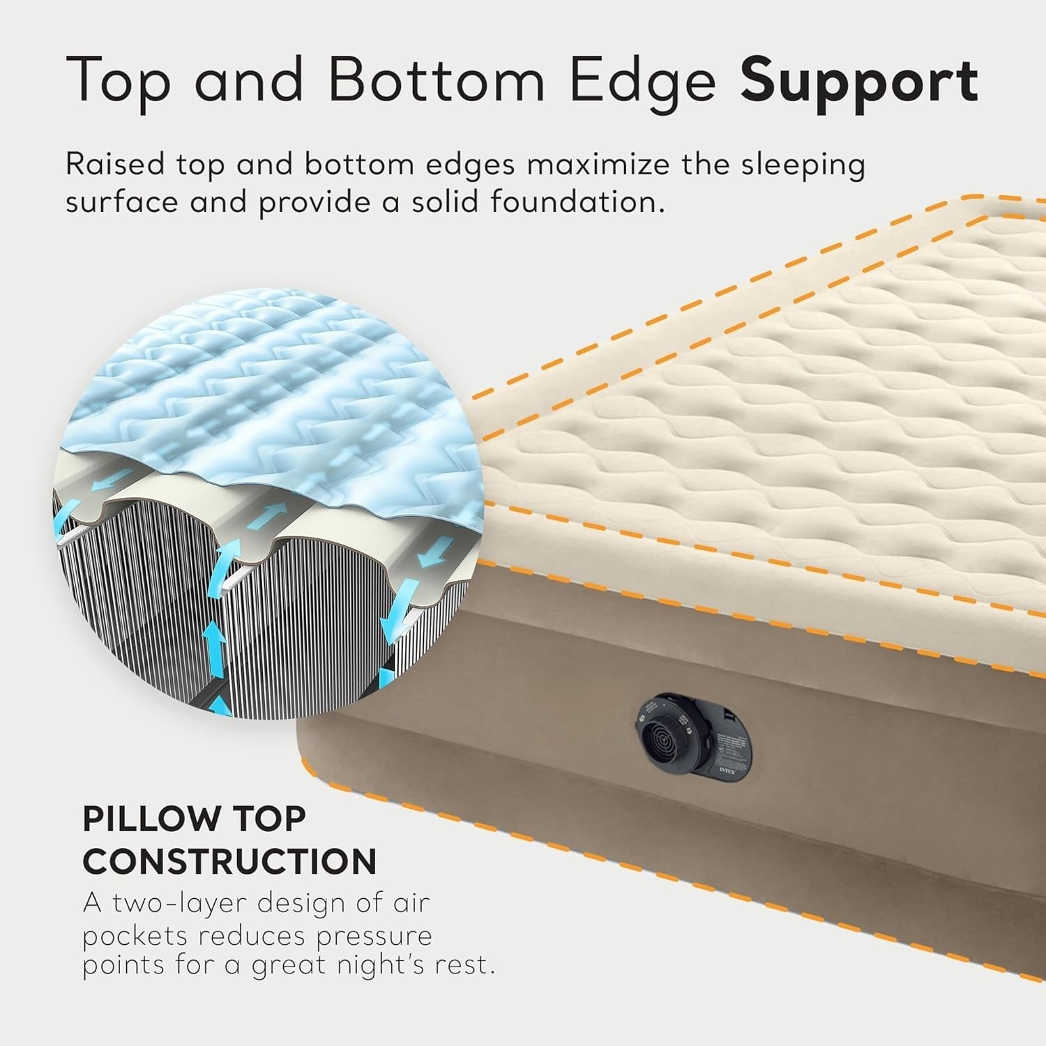 Luxury 18" Queen Air Mattress – Built-In Pump, Plush Comfort, Fiber-Tech
