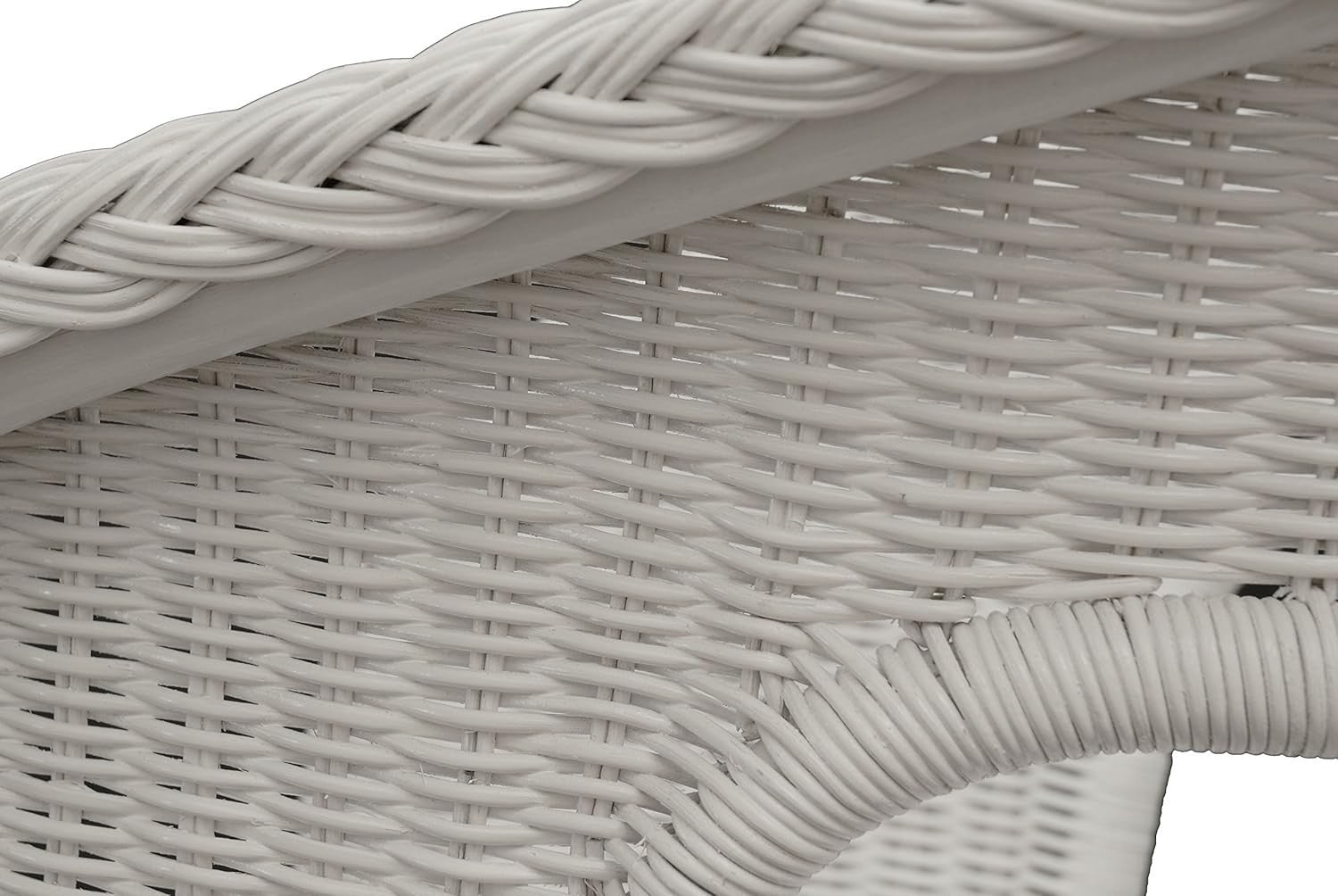 White Rattan Armchair with Cushion Stacking Wicker Lounge Chair Indoor Outdoor