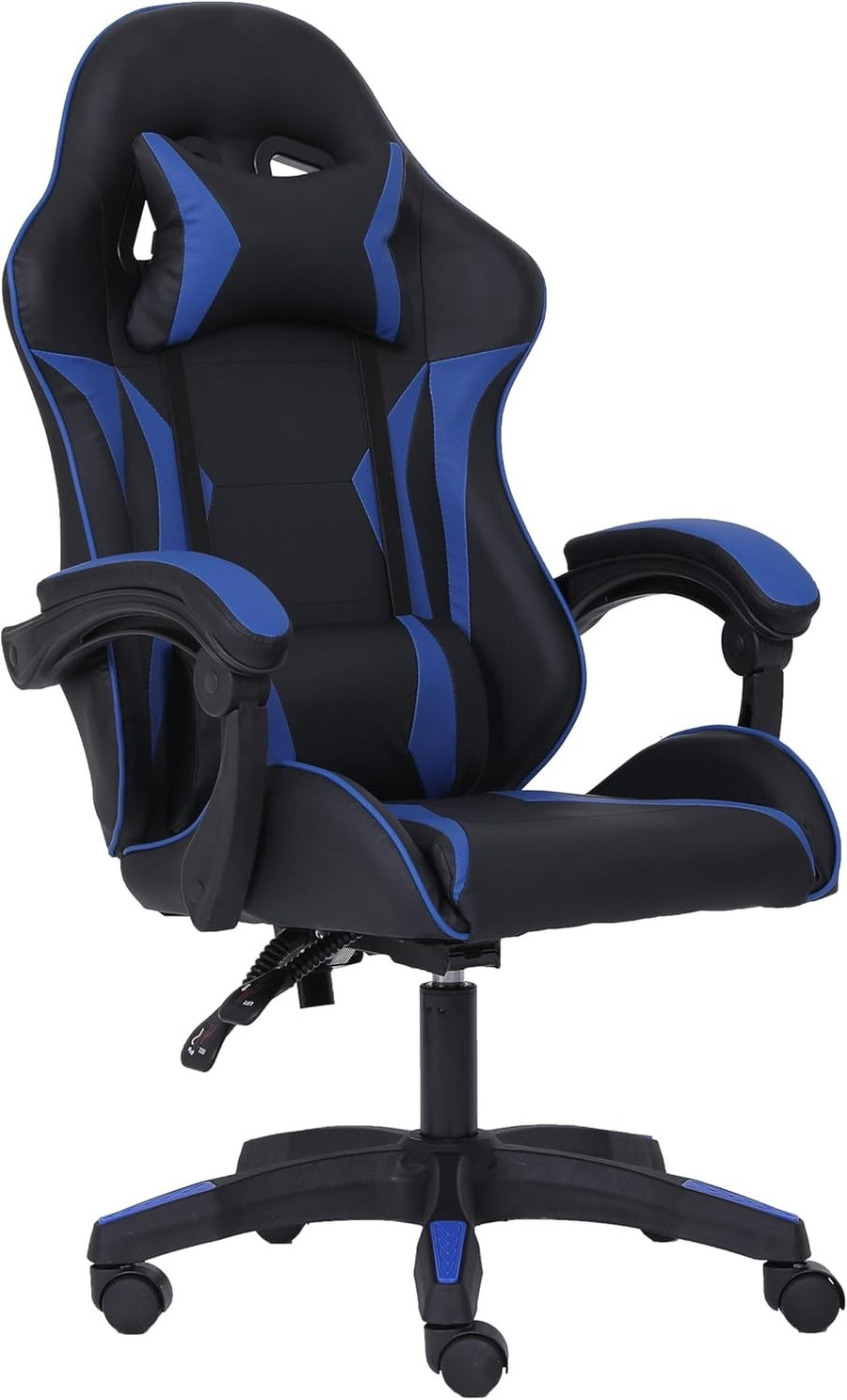 Ergonomic Gaming Chair w/ Lumbar Support Headrest Swivel Blue
