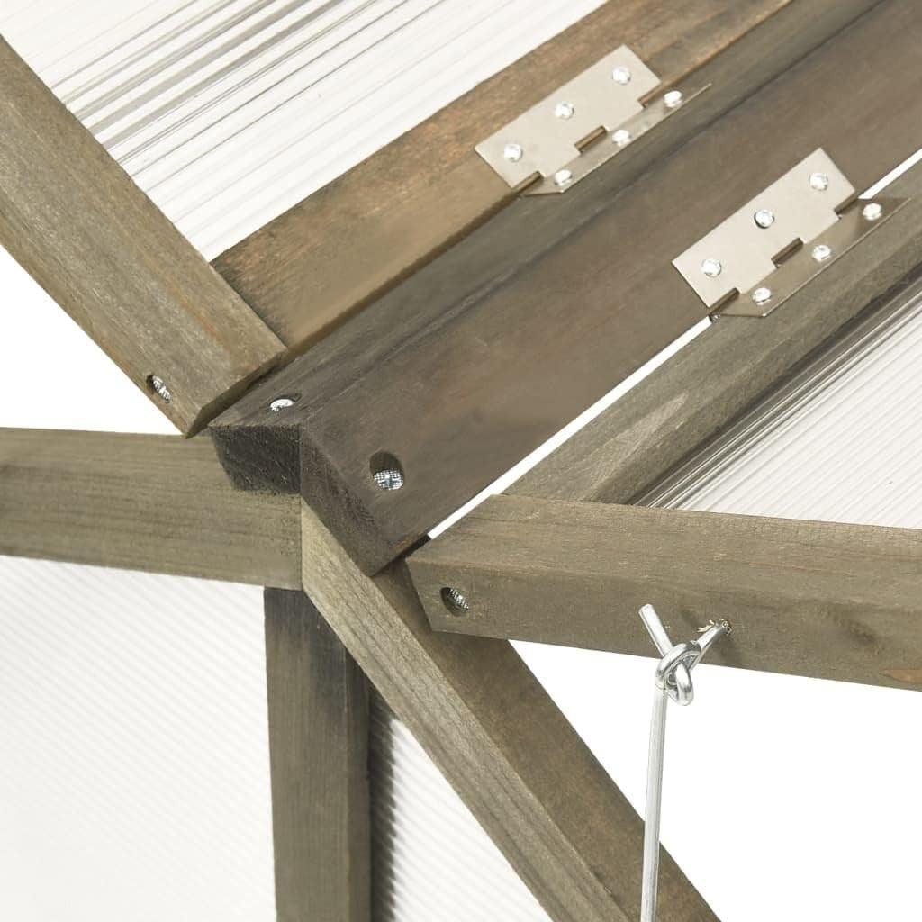Grey Wooden Cold Frame Greenhouse 114x80x50cm | Firwood Outdoor Planter Box