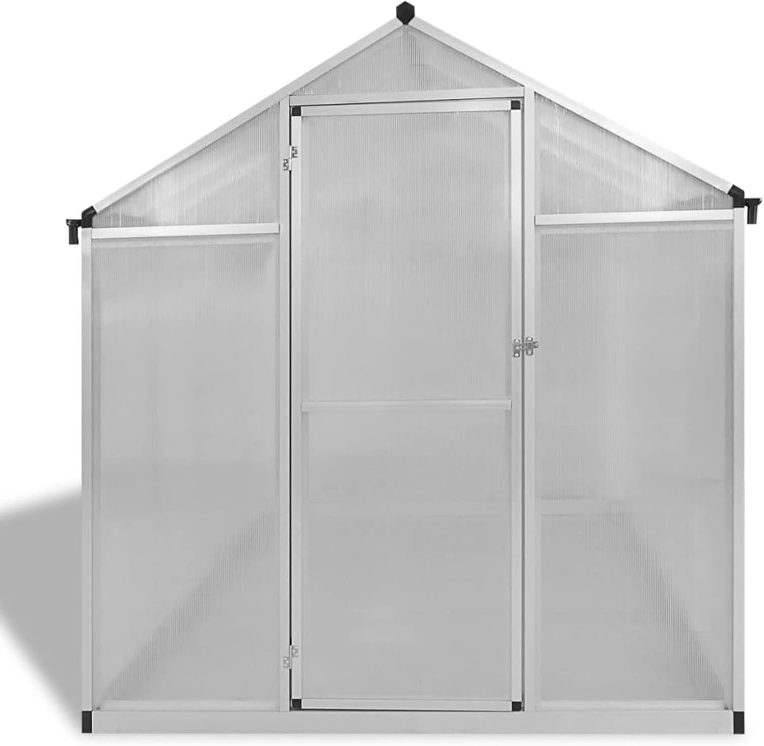 Reinforced Aluminium Greenhouse 4.6m² Polycarbonate Panels Weatherproof