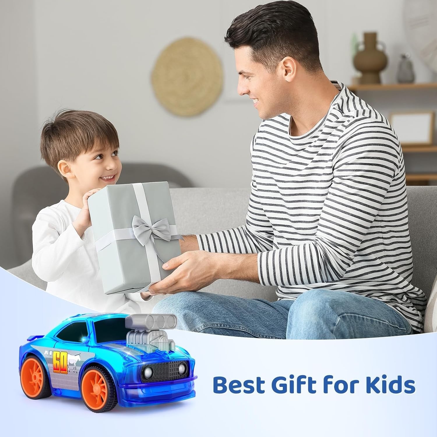 2.4GHz RC Car for Kids 3–7 – LED Lights, Music, Toddler Remote Control Toy