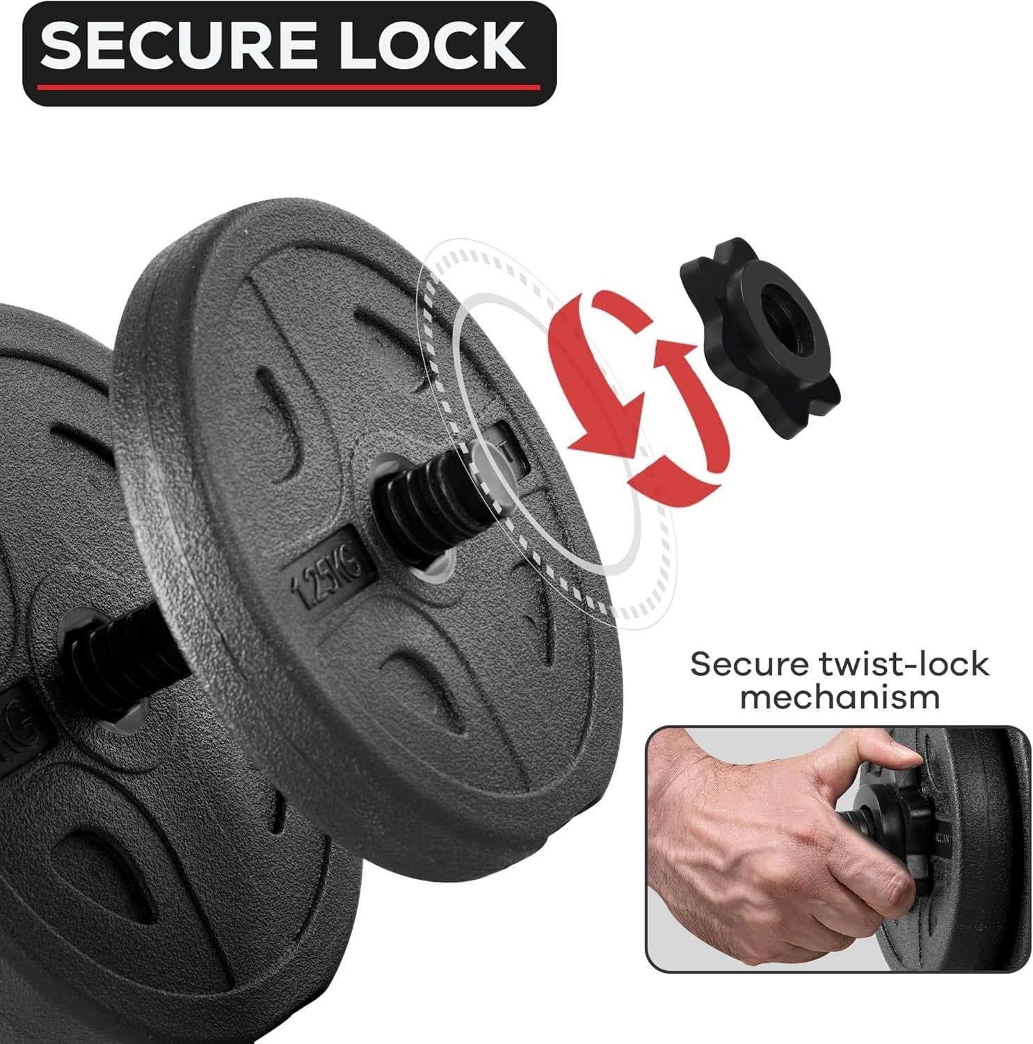 20kg Adjustable Dumbbell Barbell Set 2-in-1 Vinyl Weights Home Gym