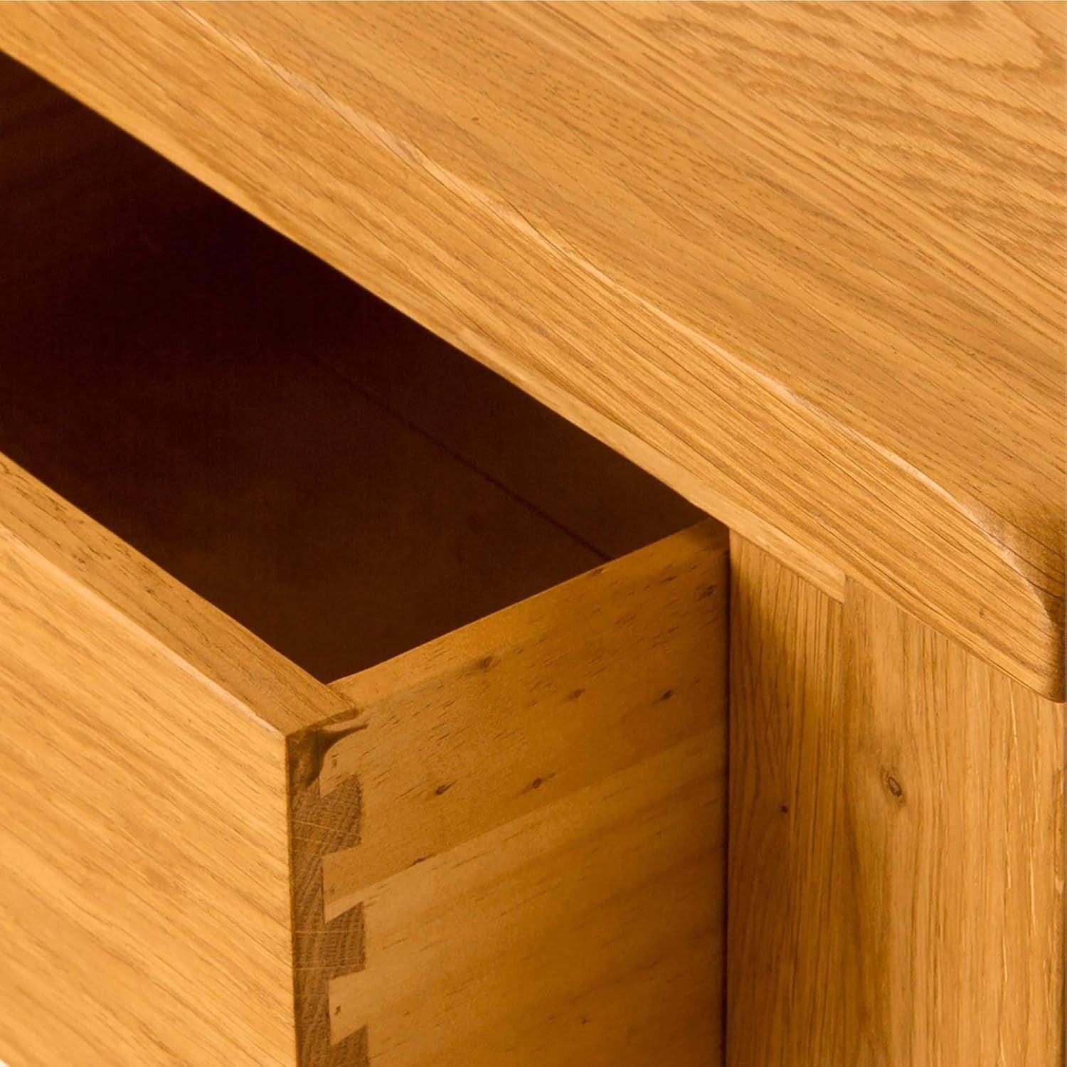 Rustic Oak Console Table with Drawers Storage Shelf | Slim Hallway Unit