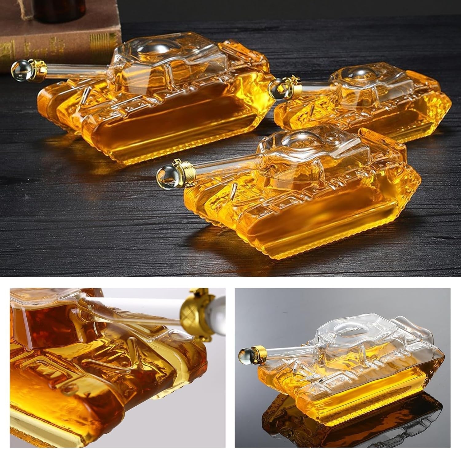 1.5L Tank Whisky Decanter Glass Drink Dispenser Funny Party Bar Gift for Men