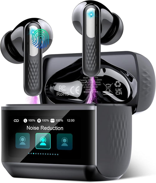 Bluetooth 5.4 Earbuds Touchscreen ANC ENC HiFi Wireless Headphones 48H