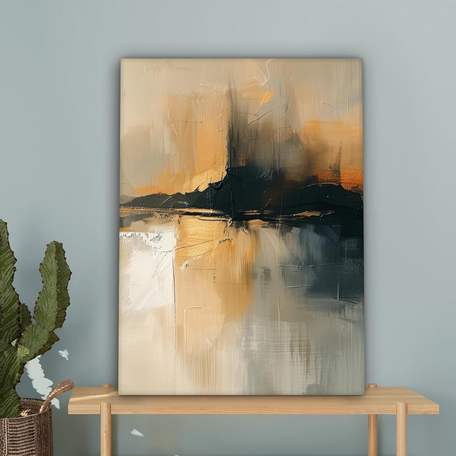 Abstract Landscape Canvas Wall Art 50x70cm Framed Modern