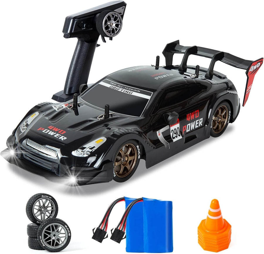1:14 4WD RC Drift Car High Speed GT Racing w/ Extra Tires & LED Lights