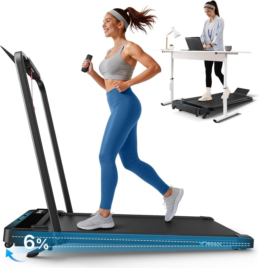 Foldable Home Treadmill 12km/h 6% Incline Quiet Running & Walking