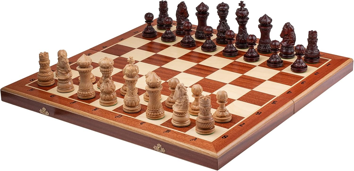 60cm Large Wooden Chess Set – Handcrafted Folding Board & Elegant Pieces