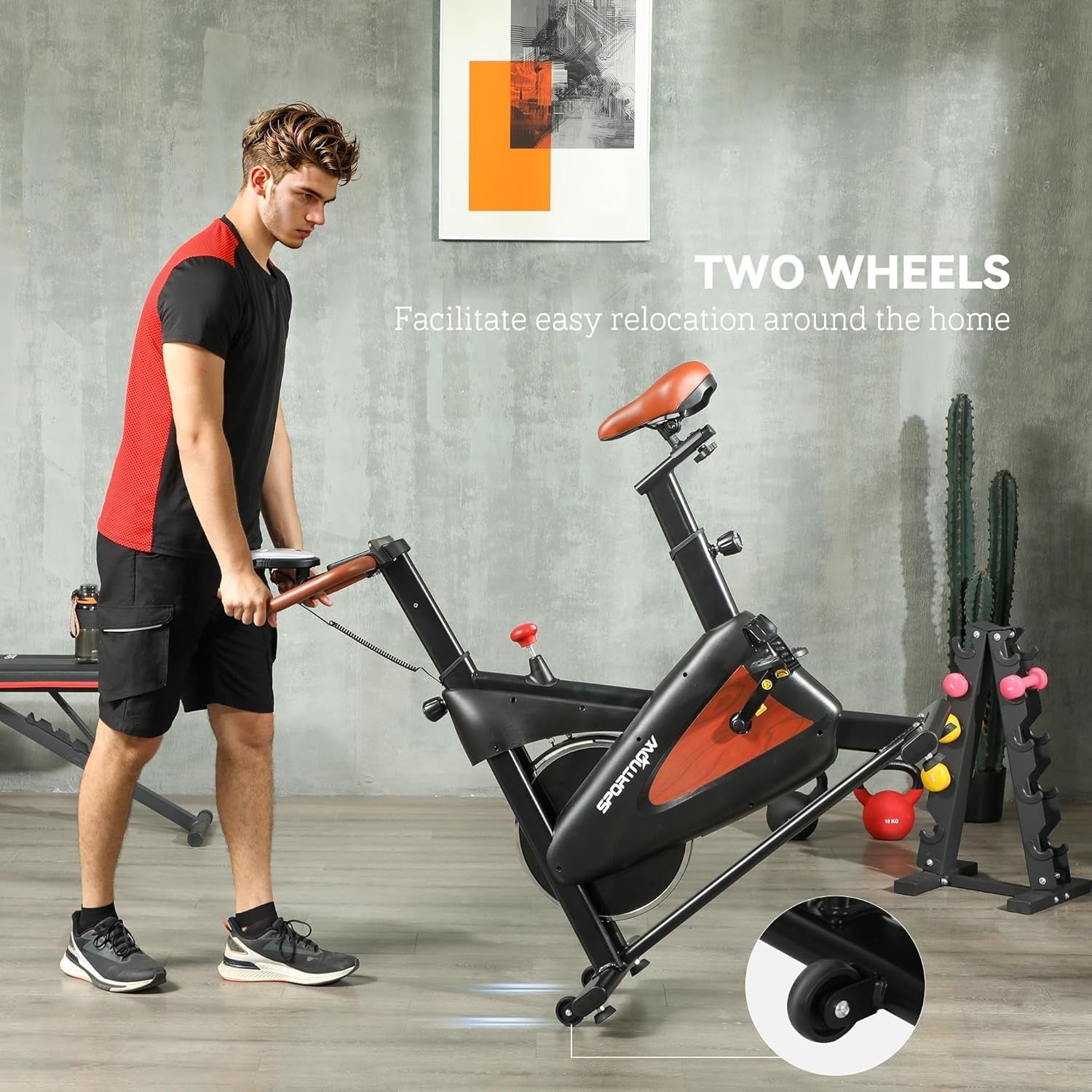 Magnetic Indoor Cycling Bike Quiet Belt Drive LCD Adjustable Seat Tablet Holder
