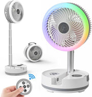 Foldable 10" Rechargeable Fan 40000mAh LED Light Remote 9-Speed Portable Cooling