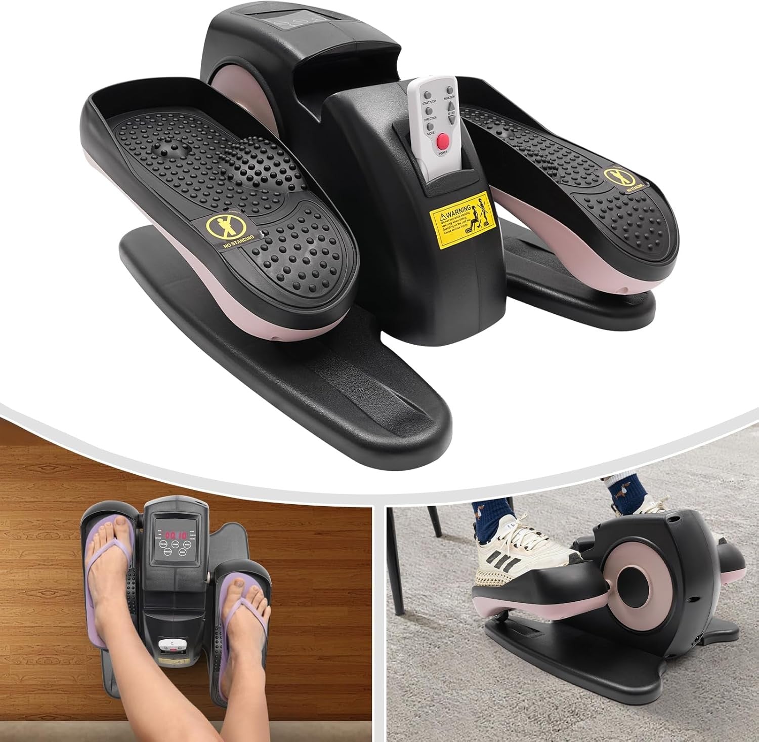 Under Desk Elliptical Machine Electric Seated Pedal Exerciser Quiet Remote