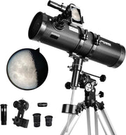 130mm Reflector Telescope for Adults, Equatorial Mount, Tripod & Phone Adapter