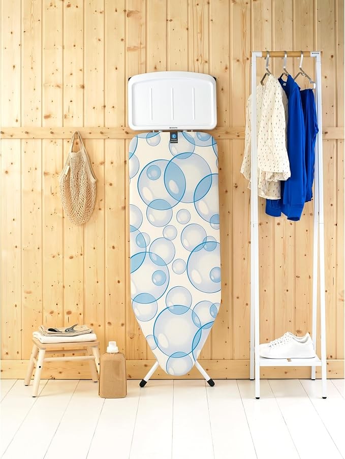 Extra Large Ironing Board 124x45cm Adjustable Height Steam Iron Rest Foldable