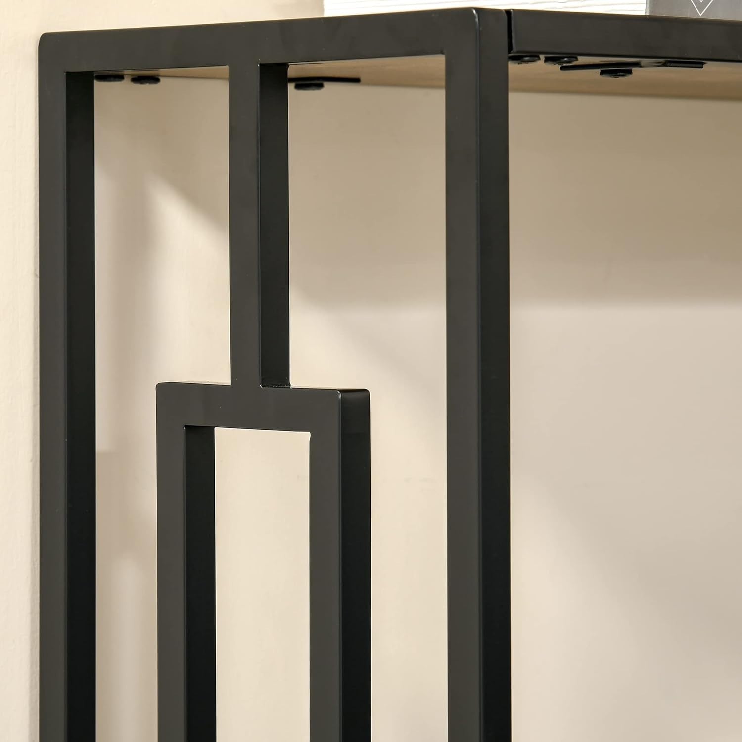 Industrial Console Table with Shelf Metal Frame | Slim Desk for Hallway