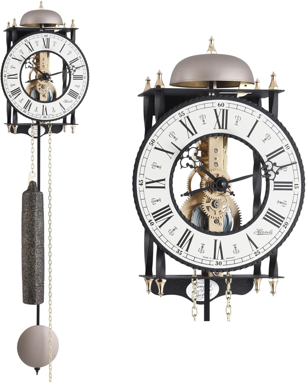 Antique Mechanical Wall Clock with Hourly Chime & Pendulum Movement