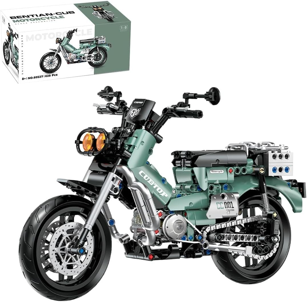 Highly Detailed 628-Piece Motorcycle Building Kit - Realistic Model for Adults &