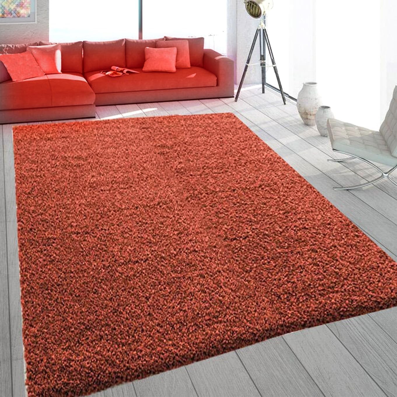 Extra Large Shaggy Rug 160x230cm 5cm Thick Soft High Pile Terracotta Carpet