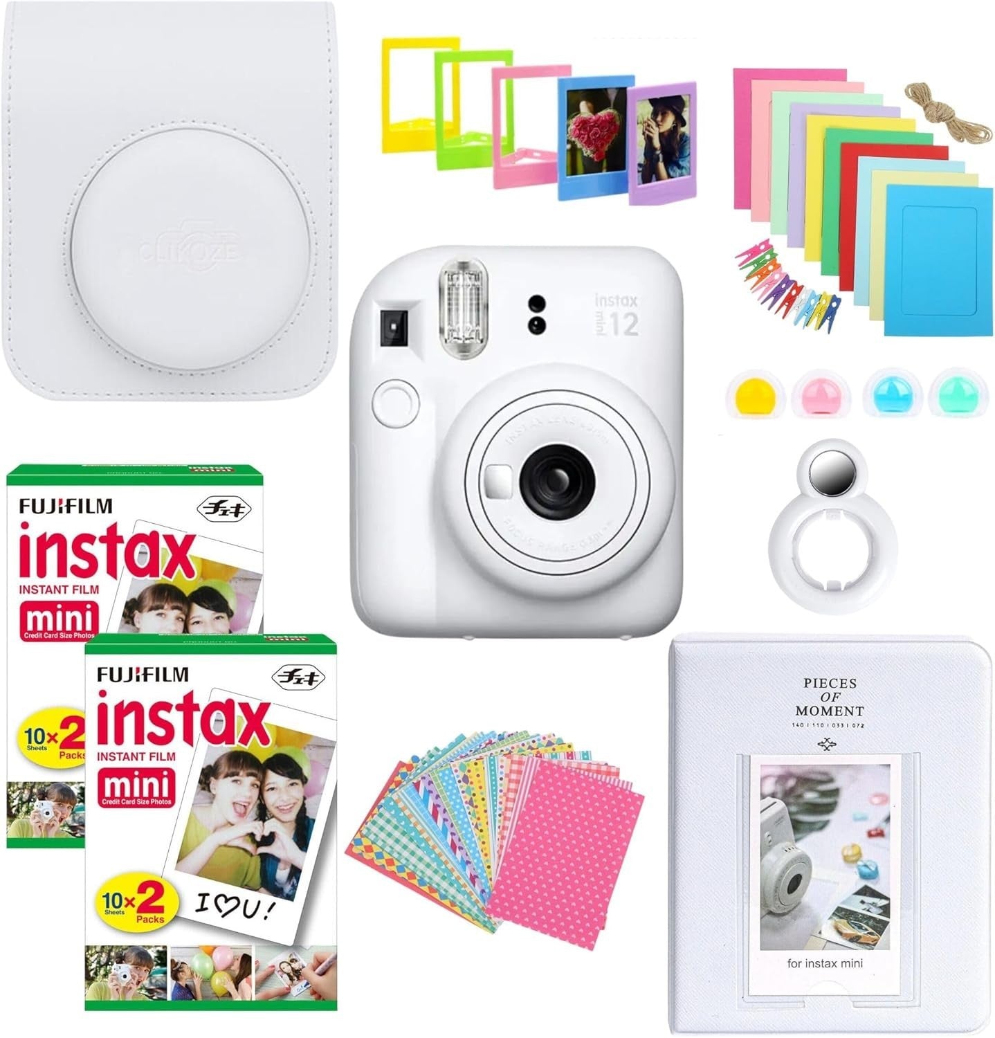 Instant Camera Bundle 40 Film Shots Case Album Filters Photo Kit