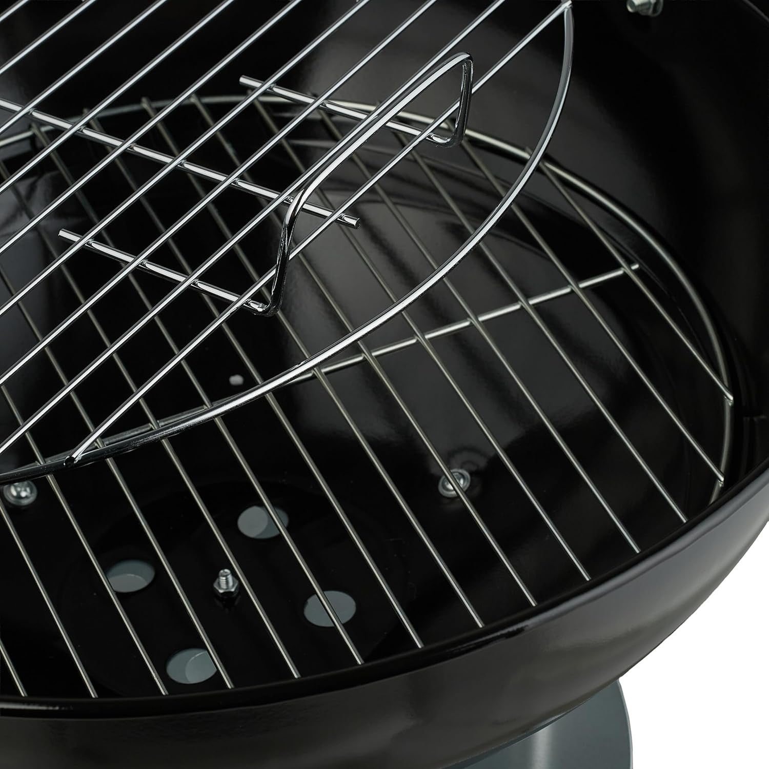 44cm Kettle Charcoal BBQ Grill with Lid, Wheels & Adjustable Air Vent