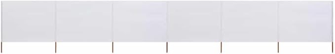 6-Panel White Wind Screen 800x80cm Outdoor Camping Privacy Divider
