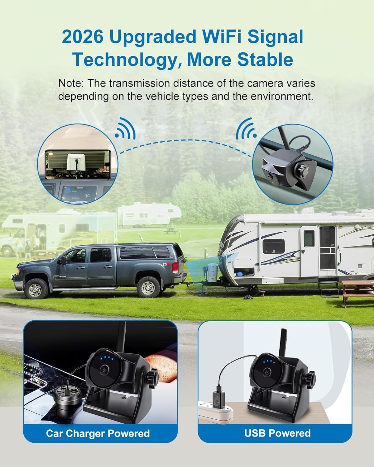 1080P Wireless Magnetic Reversing Camera WiFi Night Vision IP69K RV