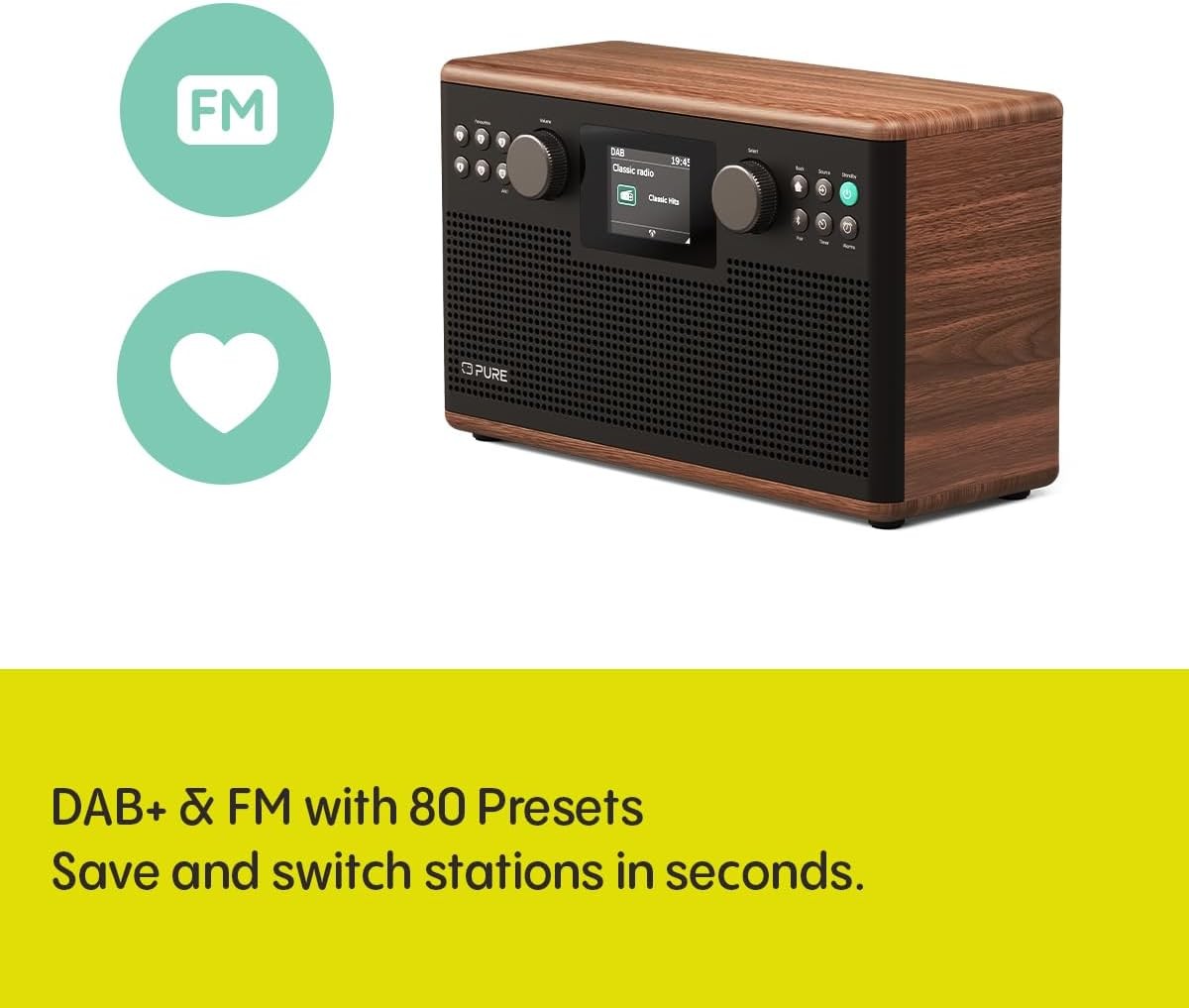 DAB DAB+ HiFi Stereo Radio Bluetooth USB AUX Display Remote