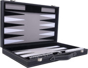 Large Luxury Backgammon Set 18in Faux Leather Case Travel Board Game