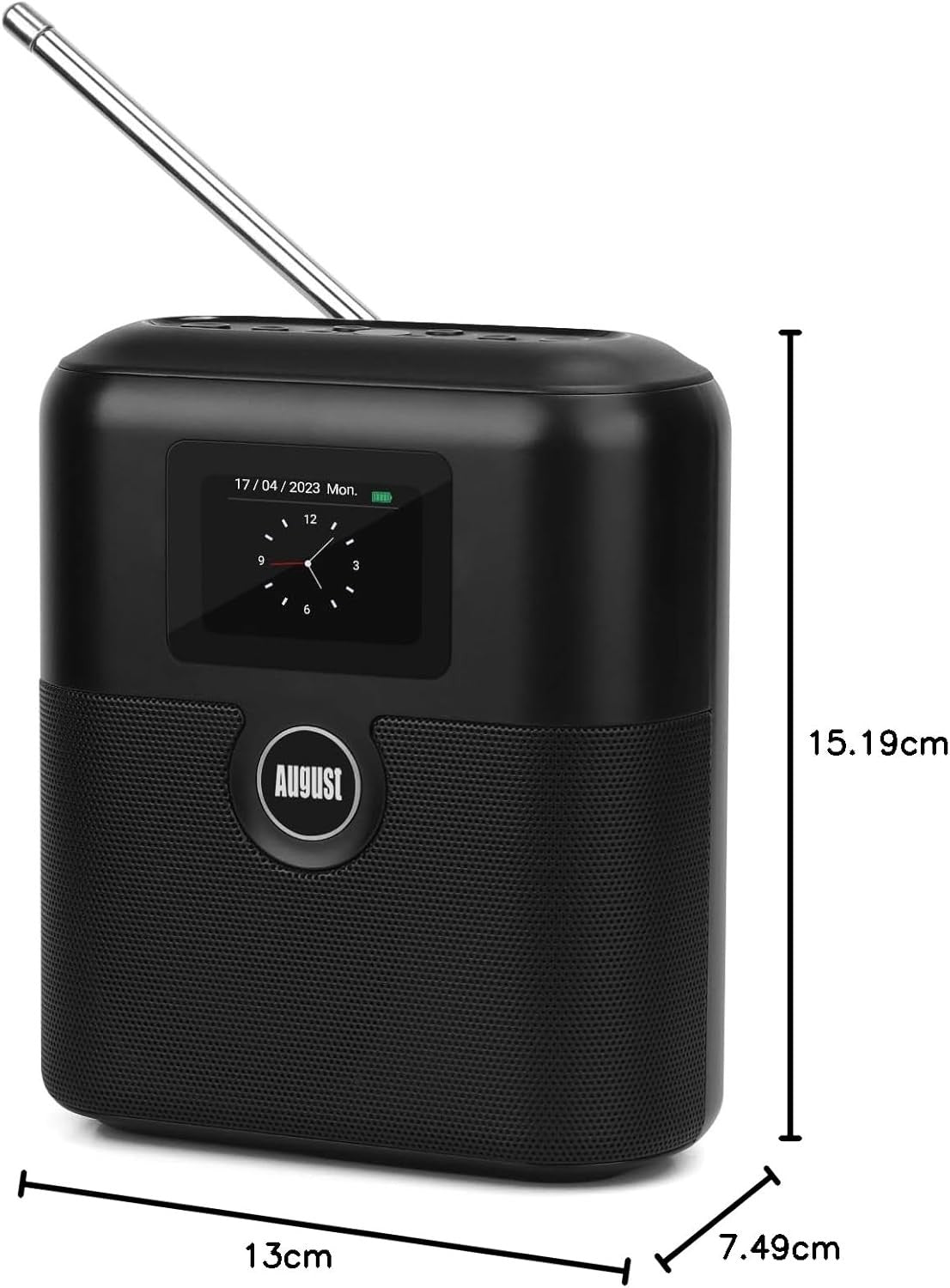 DAB DAB+ FM Portable Radio Bluetooth Rechargeable Dual Alarm Presets LCD
