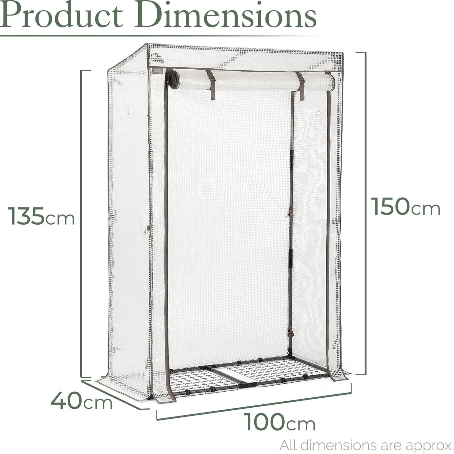 Tomato Greenhouse with Reinforced PE Cover & Steel Frame for Growbags 150cm
