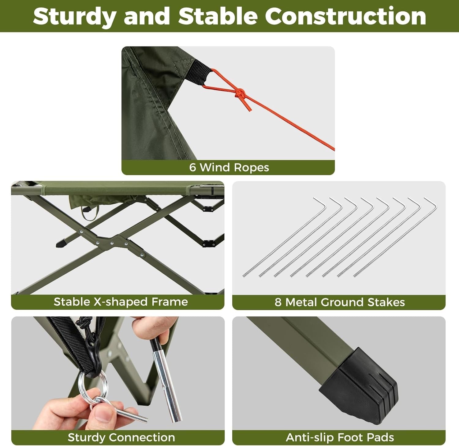 2 Person Elevated Camping Tent Cot Waterproof Foldable Bed
