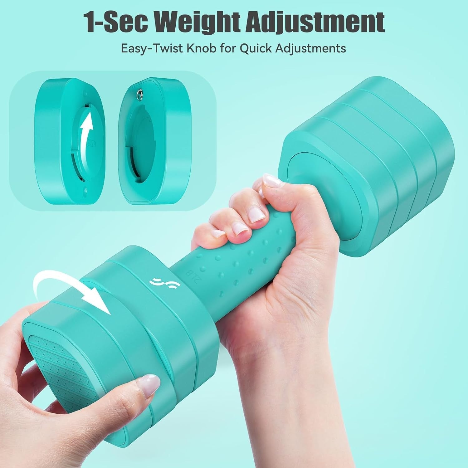 Adjustable Dumbbell Set for Women 2–5lb Pair Non-Slip 4-in-1 Home Gym
