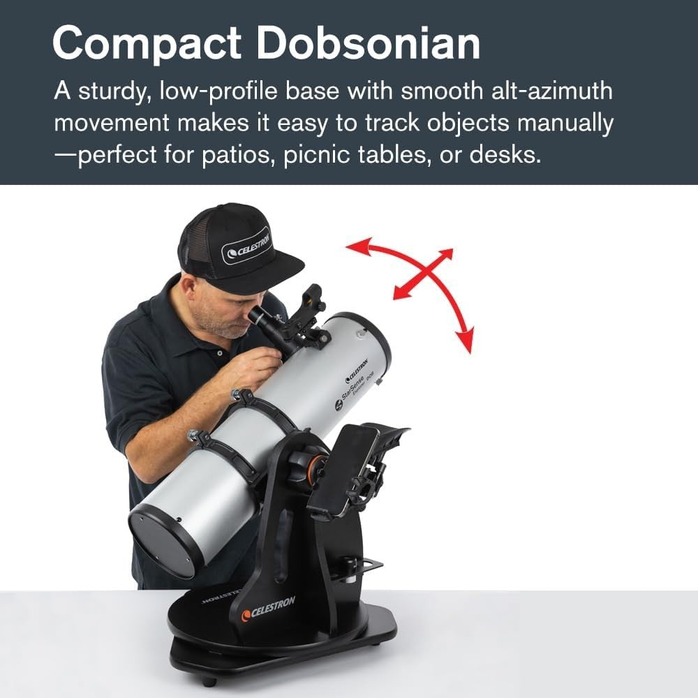 130mm Silver StarSense Tabletop Dobsonian Telescope Smartphone App