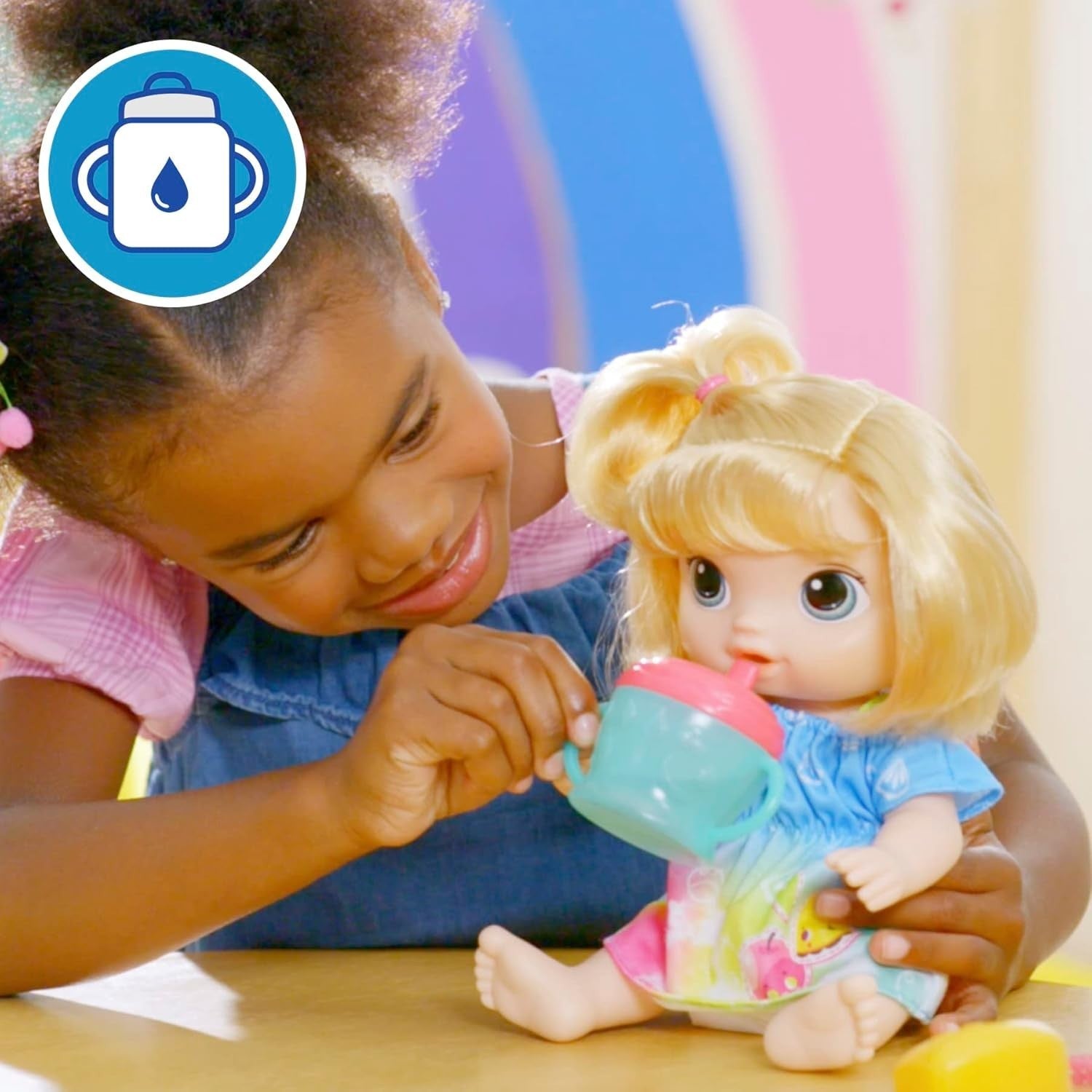 Interactive Baby Doll Fruity Drink Feeding Toy Apple Theme